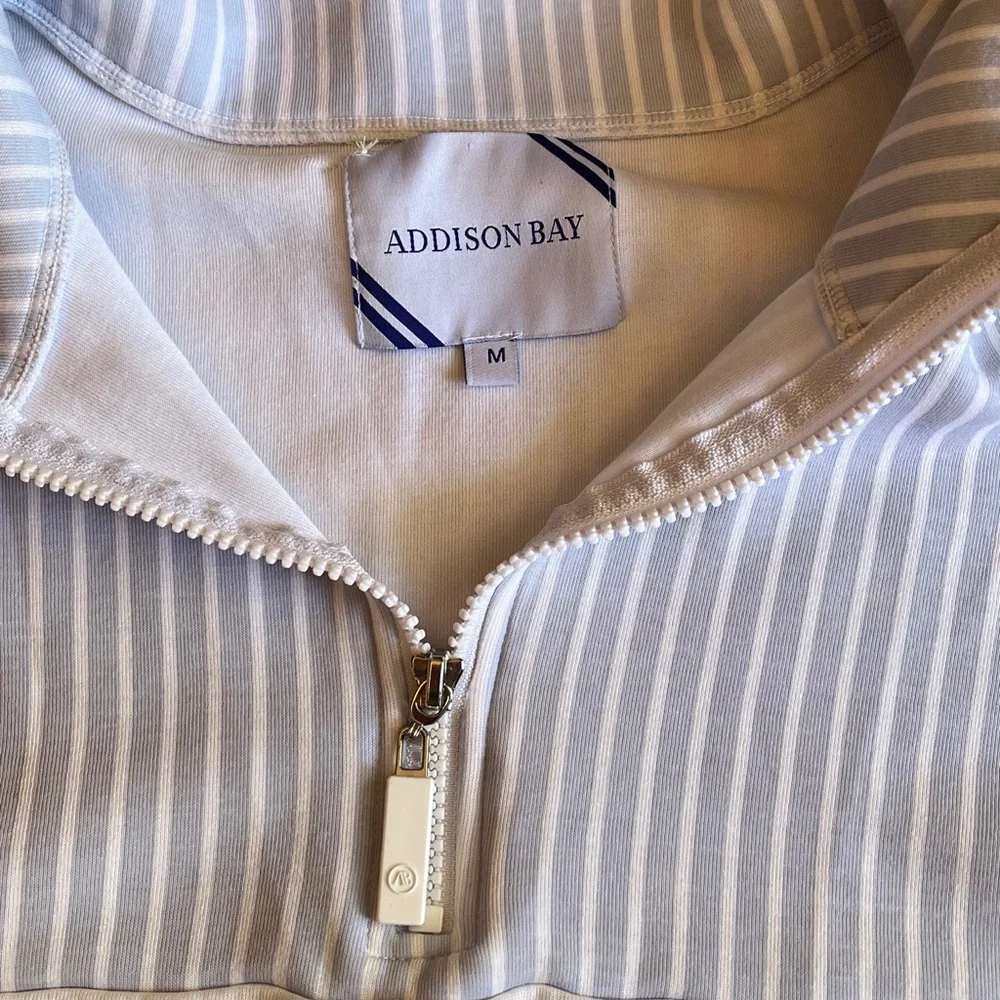 Addison Bay Varsity Quarter Zip Multi Blue Stripe Medium Tuckernuck - Picture 6 of 8